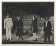 Lot of Three 10 x 8 Glossy Photos From The Three Stooges 1940 Film You Nazty Spy! & 2 Matte Photos From a Theater Performance With Eddie Laughton -- Very Good Condition